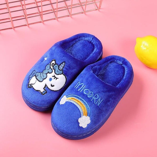 Kids Colored Unicorn Slippers